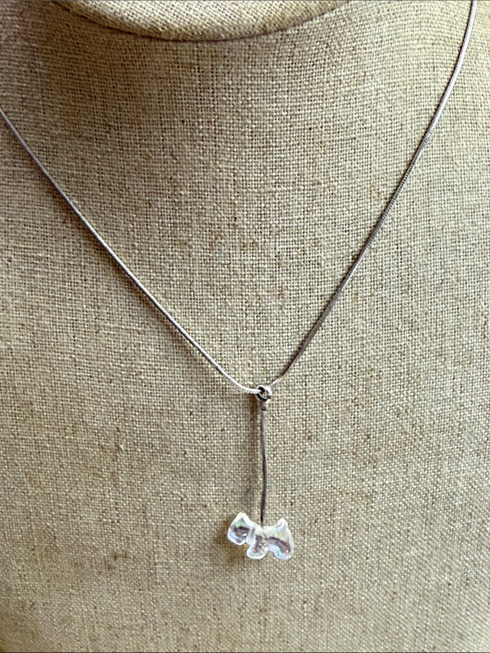 Minimalist Silver Dog Lariat Necklace Agatha sterling 926